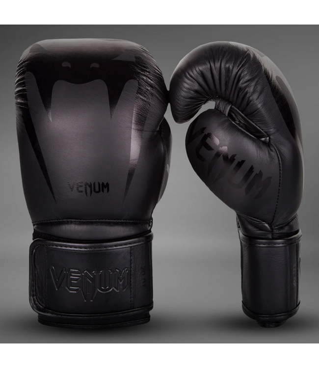 Venum Giant 3.0 Bokshandschoenen – Nappa Leer – Zwart/Zwart – Voor Boksen, Kickboksen & Muay Thai
