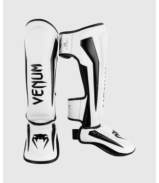 Venum ELITE Stand Up Kickboxing Shinguards White Black