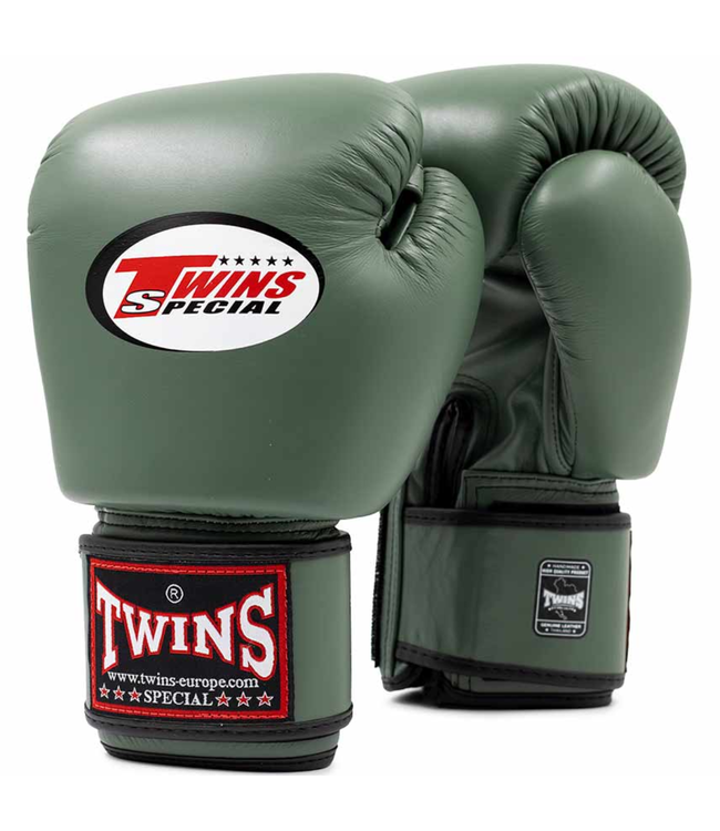 Twins Special BGVL3 Leren Bokshandschoenen Olijf Groen – Muay Thai & Kickboksen