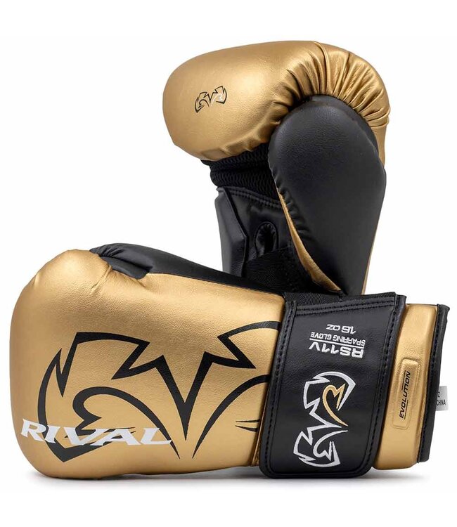 Rival RS11V Evolution Sparring Boxhandschuhe – Premium Trainingshandschuhe – Gold/Schwarz