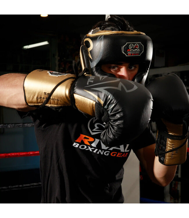 Rival RS100 Professional Sparring Boxhandschuhe – Multi‑Layer Foam – Wrist Lock 2™ – Schwarz/Gold
