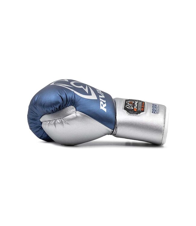 Rival RS100 Professional Sparring Boxing Gloves – Multi‑Layer Foam – Wrist Lock 2™ – Blue/Silver