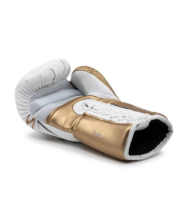 Rival RS100 Professional Sparring Bokshandschoenen – Multi‑Layer Foam – Wrist Lock 2™ – Wit/Goud