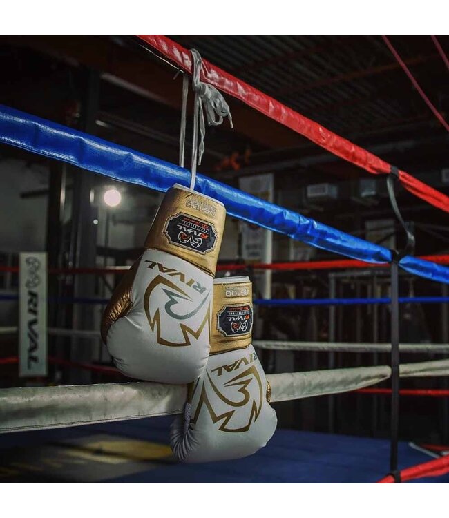 Rival RS100 Professional Sparring Boxhandschuhe – Multi‑Layer Foam – Wrist Lock 2™ – Weiß/Gold