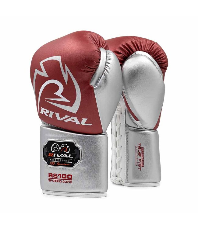 Rival RS100 Professional Sparring Boxhandschuhe – Multi‑Layer Foam – Wrist Lock 2™ – Rot/Silber