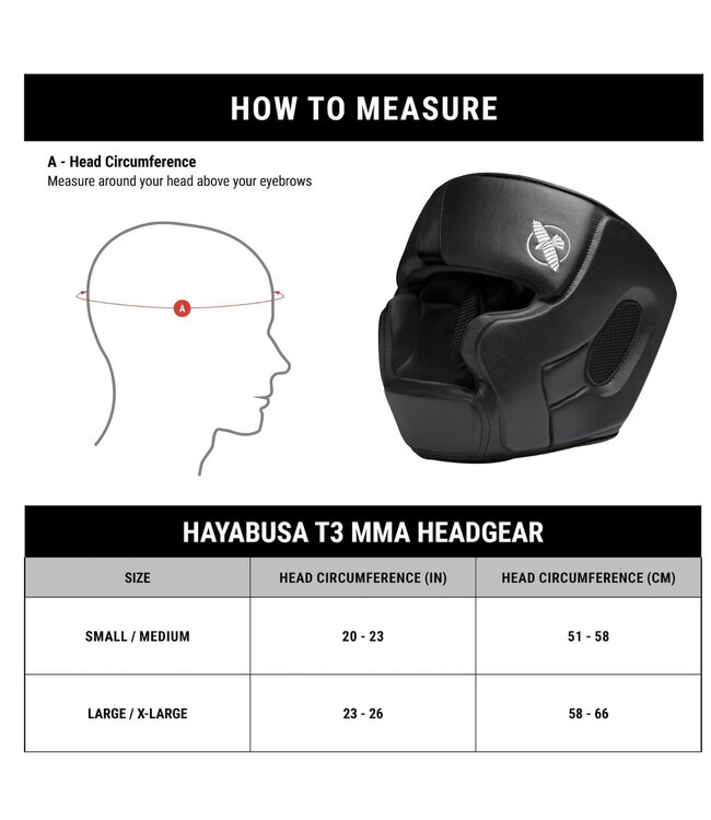 Hayabusa T3 Kopfschutz Weiss Schwarz | Sparring Boxen & MMA