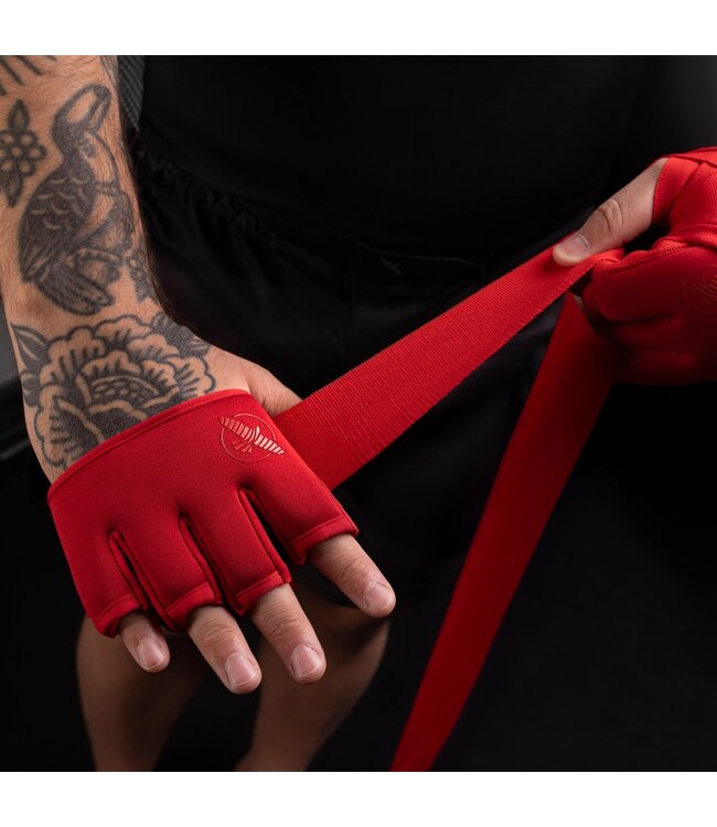 Hayabusa Knuckle Guard Hand Wraps Red with added knuckle protection