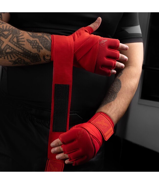 Hayabusa Knuckle Guard Hand Wraps Rot mit zusätzlichem Knöchelschutz