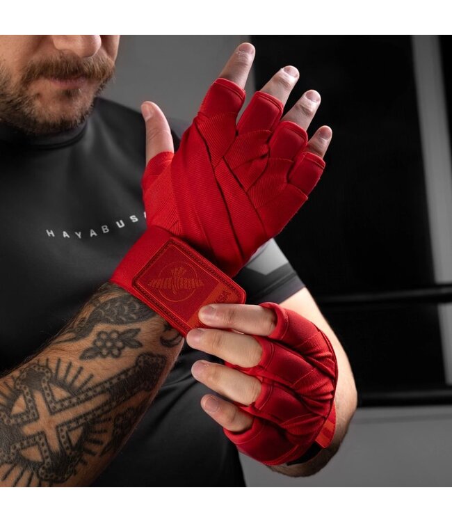 Hayabusa Knuckle Guard Hand Wraps Red with added knuckle protection