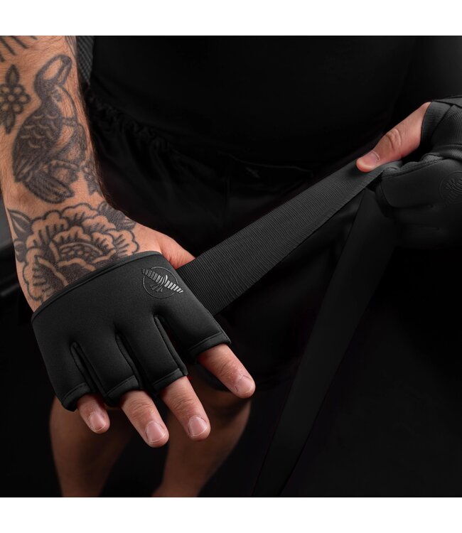 Hayabusa Knuckle Guard Hand Wraps Schwarz mit zusätzlichem Knöchelschutz