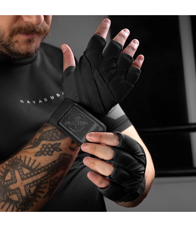Hayabusa Knuckle Guard Hand Wraps Schwarz mit zusätzlichem Knöchelschutz