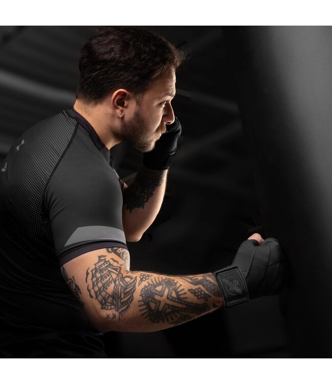 Hayabusa Knuckle Guard Hand Wraps Zwart met extra knokkelbescherming