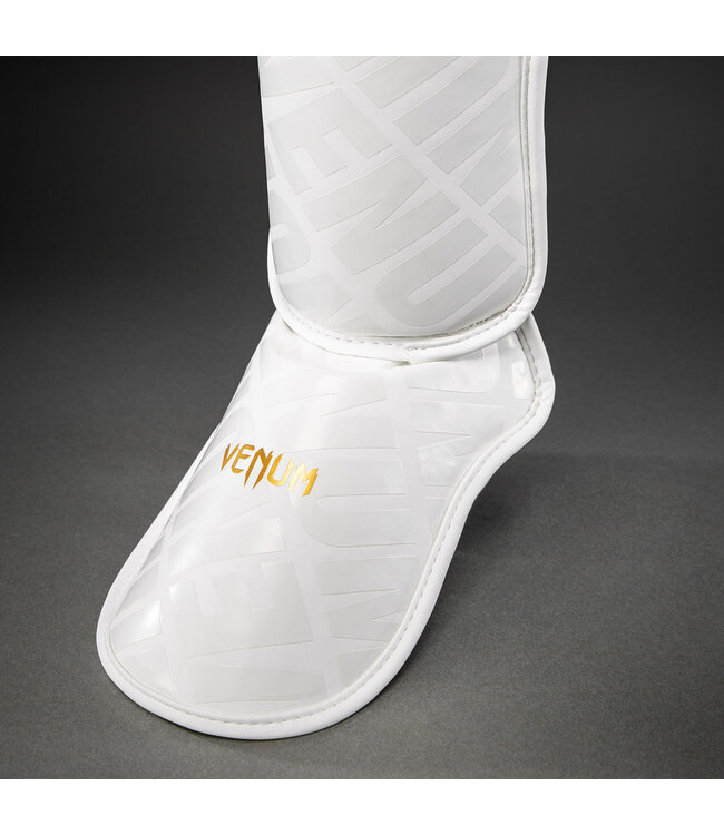 Venum Contender 1.5 XT 3D Schienbeinschoner – Weiß/Gold – Kickboxen & Muay Thai