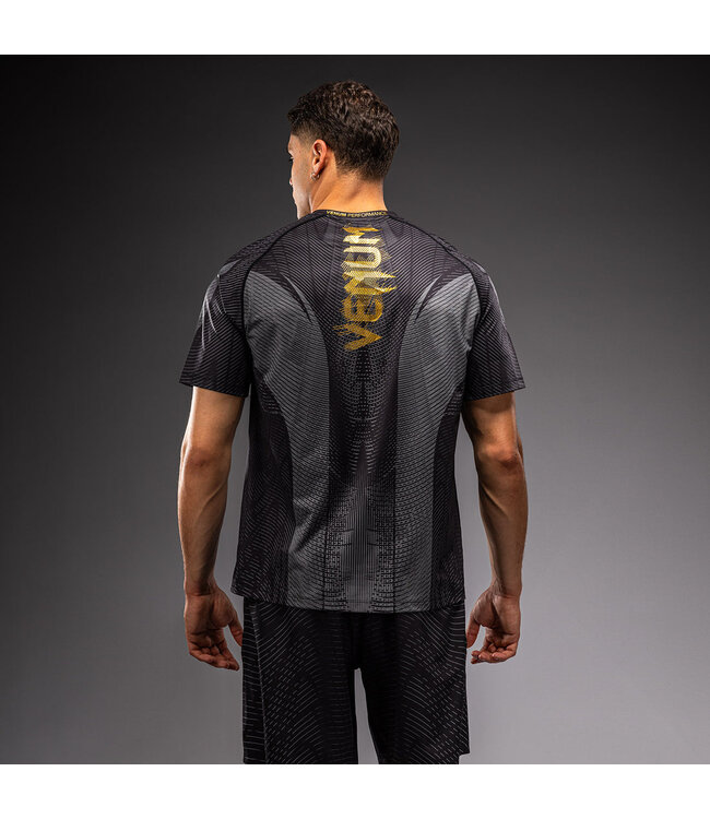 Venum Galactic 3.0 Dry Tech T‑Shirt – Black/Gold for Boxing, Kickboxing & MMA