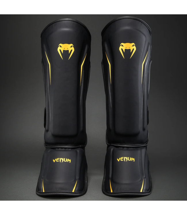 Venum G-Core Shin Guards – Black/Gold for Kickboxing & Muay Thai