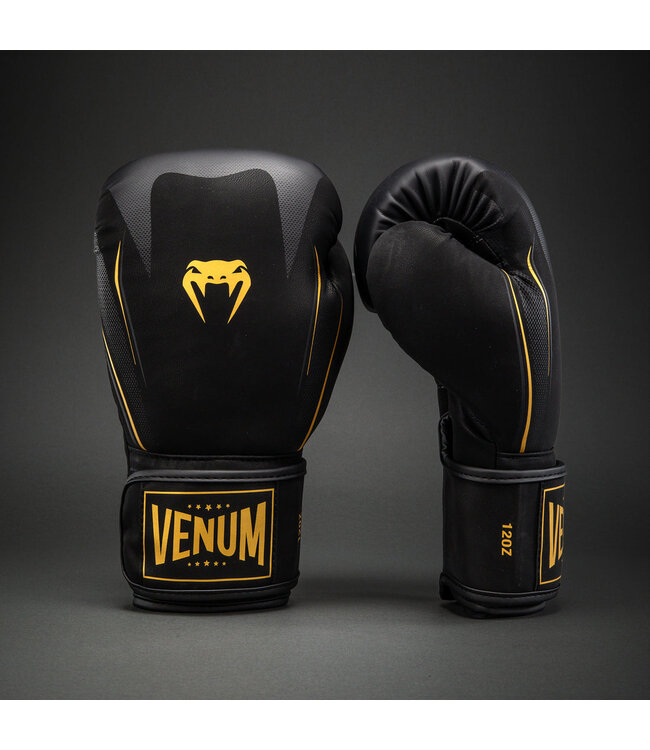 Venum G-Core Boxing Gloves – Black/Gold for Boxing, Kickboxing & Muay Thai