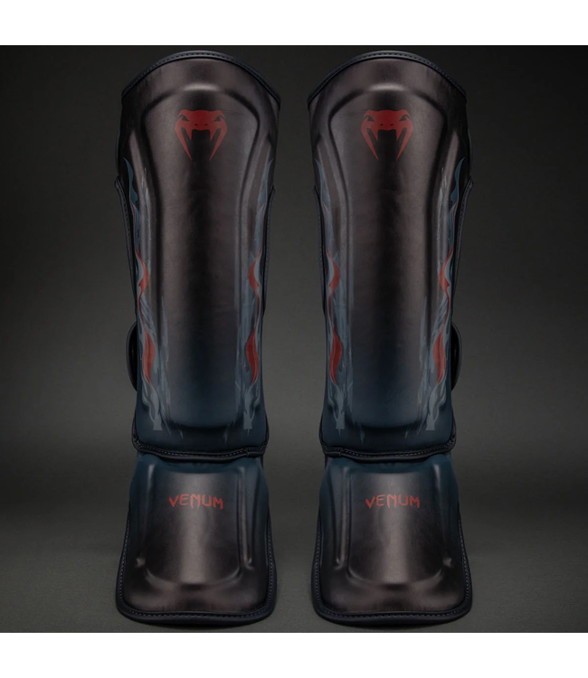 Venum Demon Shin Guards Black Grey – For Muay Thai & Kickboxing