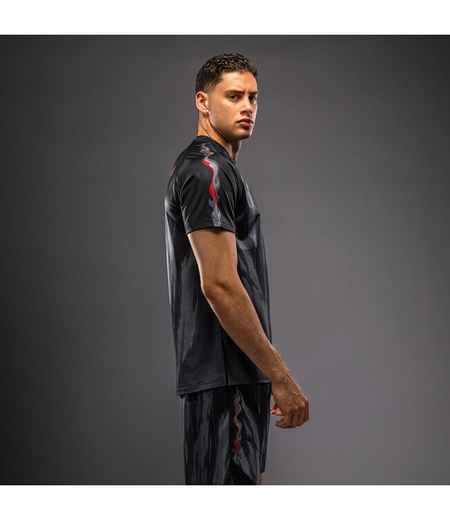 Venum Demon Dry Tech T-Shirt – Black/Grey | Lightweight training performance tee