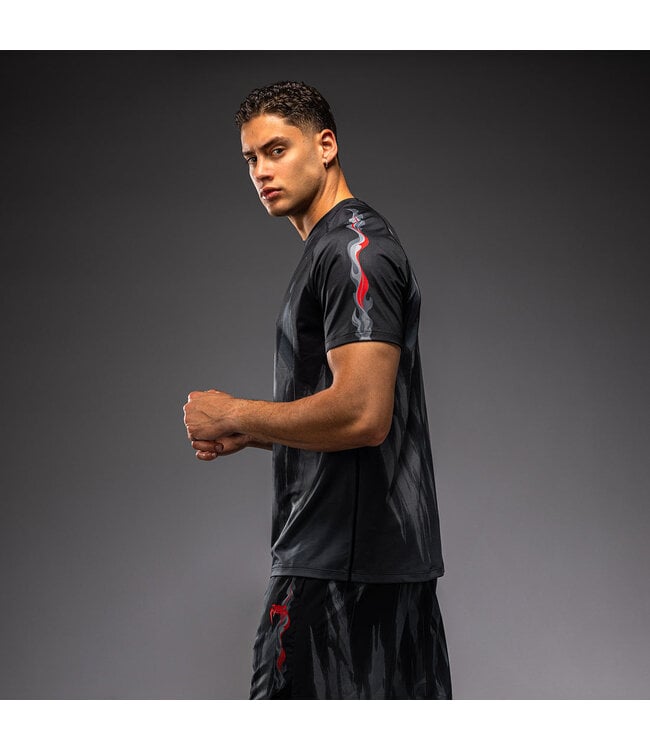 Venum Demon Dry Tech T-Shirt – Black/Grey | Lightweight training performance tee