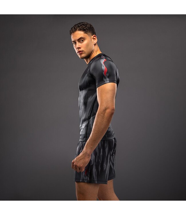 Venum Demon Short Sleeve Rashguard – Black/Grey | For MMA, Kickboxing & Muay Thai