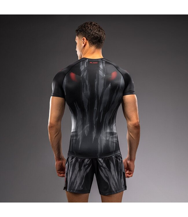 Venum Demon Short Sleeve Rashguard – Black/Grey | For MMA, Kickboxing & Muay Thai
