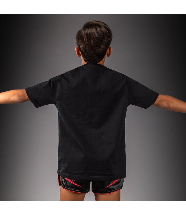 Venum Attack Kids Cotton T‑Shirt – Black/Red – Youth Fit