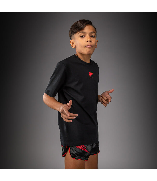Venum Attack Kids Cotton T‑Shirt – Black/Red – Youth Fit