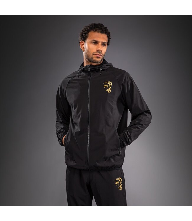 Venum x Mike Tyson Tiger Track Jacket – Black/Gold for Boxing, Kickboxing & Fitness