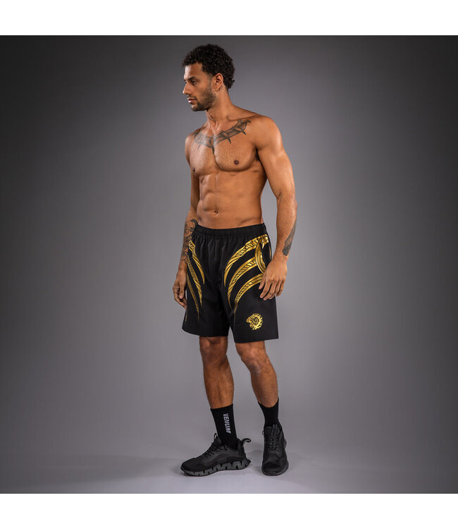 Venum x Mike Tyson Tiger Training Shorts – Black/Gold – Lightweight Training Shorts