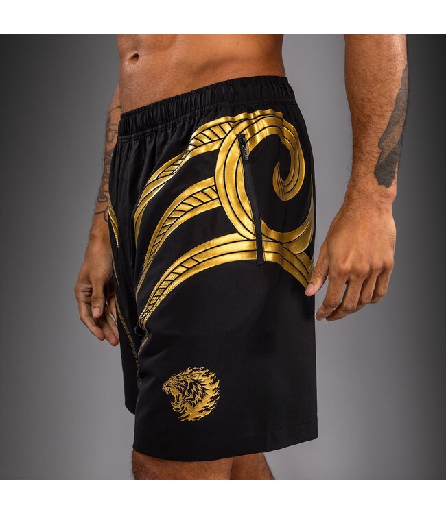 Venum x Mike Tyson Tiger Training Shorts – Black/Gold – Lightweight Training Shorts