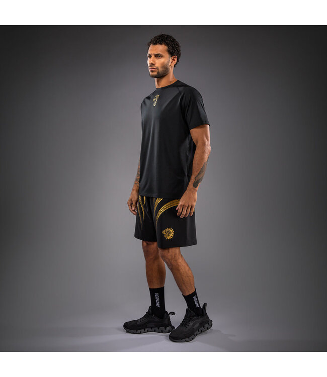 Venum x Mike Tyson Tiger Dry Tech T‑Shirt – Schwarz/Gold – Performance Shirt für Boxen und Kickboxen