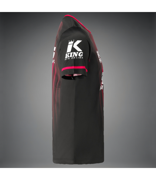 King Pro Boxing BLOODLINE Performance Training T‑Shirt for Kickboxing & Muay Thai – Black/Red