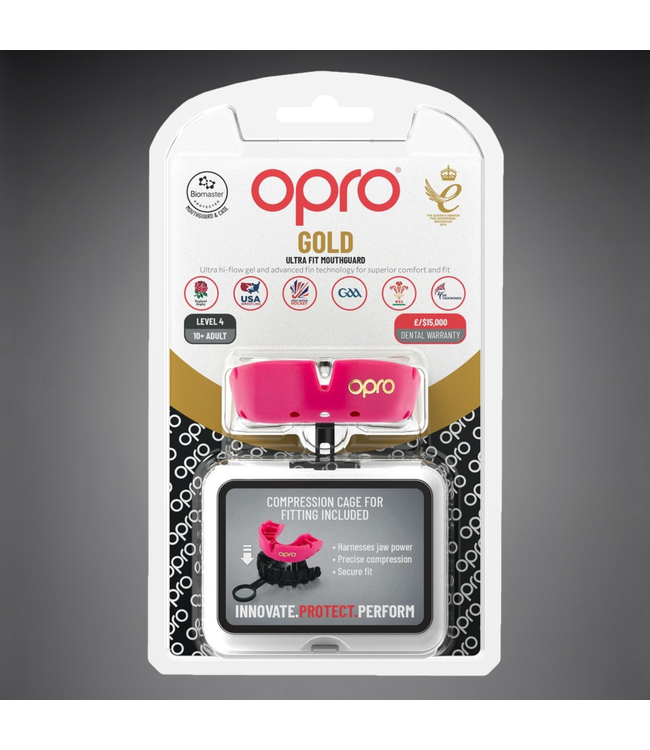 OPRO Gold Pink Mouthguard for Boxing and Kickboxing