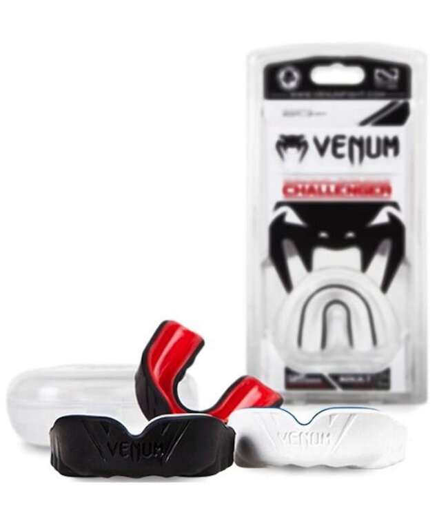 Venum Challenger Mouth Guard Black Red with high‑density rubber and gel frame