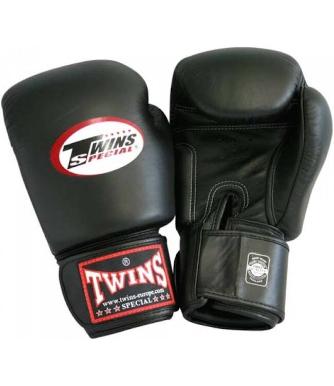 Twins Special BGVL3 Bokshandschoenen Zwart – Handgemaakte Leren Muay Thai & Kickbokshandschoenen