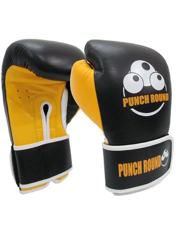 PunchR™  HPunch Round™ ELITE PRO Boxing Gloves Black Yellow