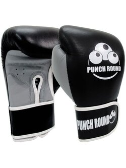 PunchR™  Punch Round™ ELITE PRO Box Handschuhe Boxing Gloves Schwarz Grau