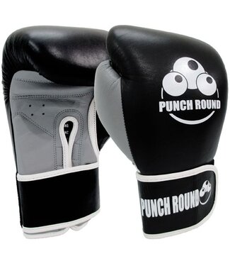 PunchR™  Punch Round™ ELITE PRO Box Handschuhe Boxing Gloves Schwarz Grau