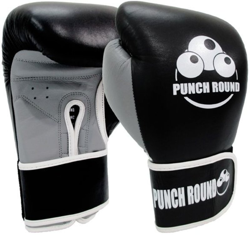 PunchR™  Punch Round™ ELITE PRO Box Handschuhe Boxing Gloves Schwarz Grau