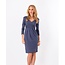 dunkelblaues, festliches Umstandskleid mit Stillfunktion und Stillkleid