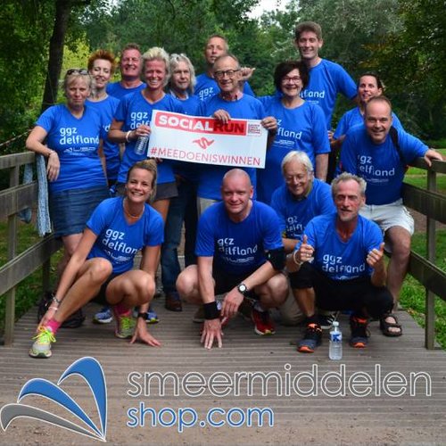 Smeermiddelen-shop sponsort team van GGZ Delfland tijdens de Social Run