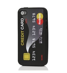 iPhone Creditcard Siliconen Case - ZWART