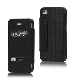 iPhone Leren Wallet Case Zwart