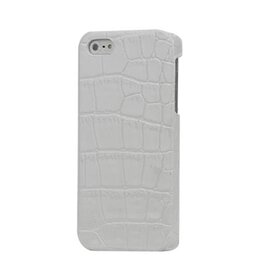 Krokodillen Leren Hard Case voor iPhone 5 - Wit