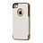 iPhone Premium leren Case met Gouden rand - Wit