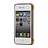 iPhone Premium leren Case met Gouden rand - Wit