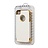 iPhone Premium leren Case met Gouden rand - Wit