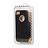 iPhone Premium leren Case met Gouden rand - Zwart
