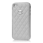 iPhone Leren Chanel Style Case - Grijs