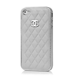 iPhone Leren Chanel Style Case - Grijs